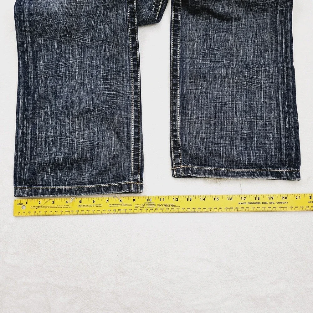 Express Mens 33W 30L Jeans Blake Loose Boot Blue Denim‎ Y2K Streetwear Grunge